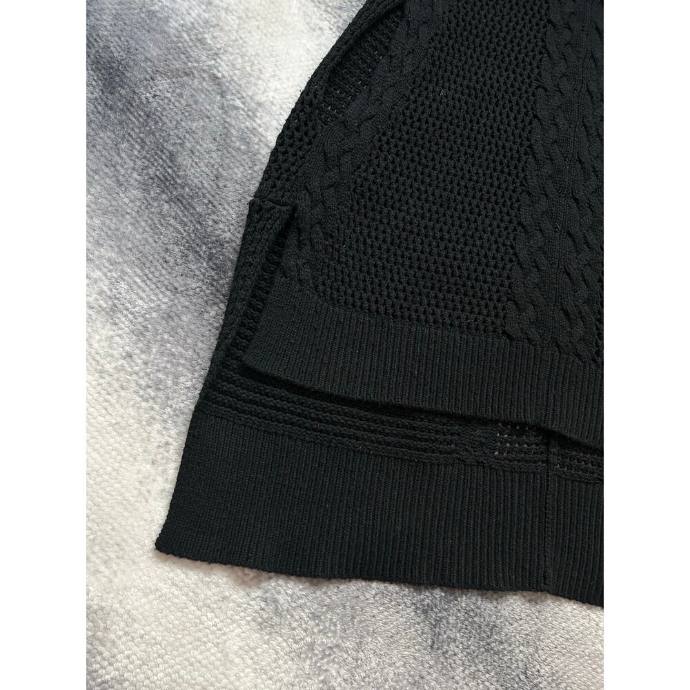 Allsaints Open Knit Erbus Black Pullover Hi Low Cape  Size 4 - 6 Small - Picture 7 of 11